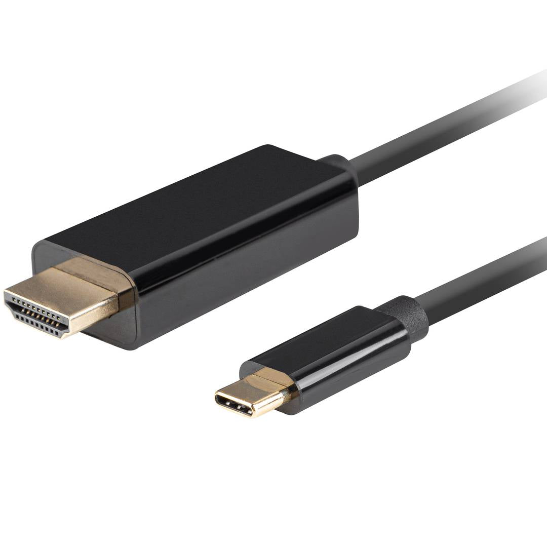 Cable HDMI macho de 3 m de Lanberg a tipo C USB macho CA-CMHD-10CU-0030-BK
