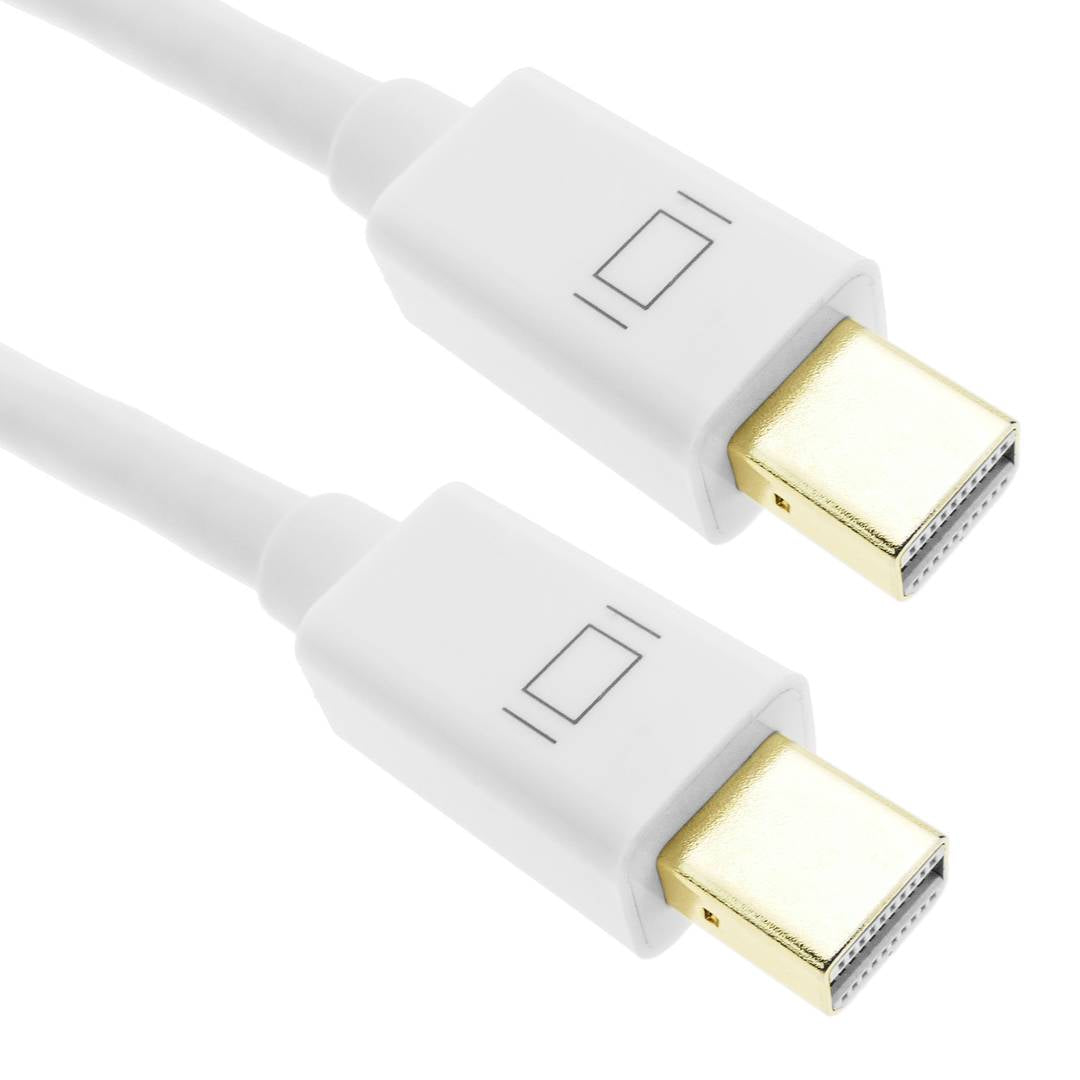 Cable Mini Displayport 2K 4K 1080p FullHD para audio y vídeo digital de 1m blanco