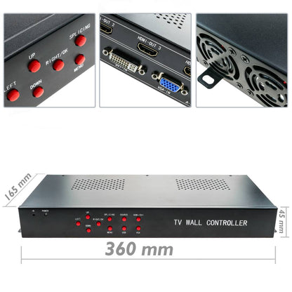 Videowall matriz de vídeo de 9 pantallas 3x3 HDMI DVI CVBS VGA