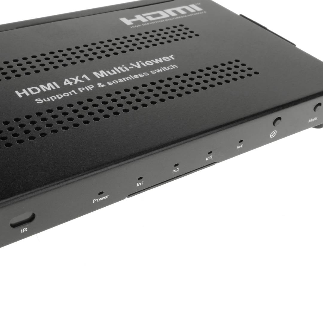 Conmutador de vídeo HDMI 4x1 con multipantalla simultánea
