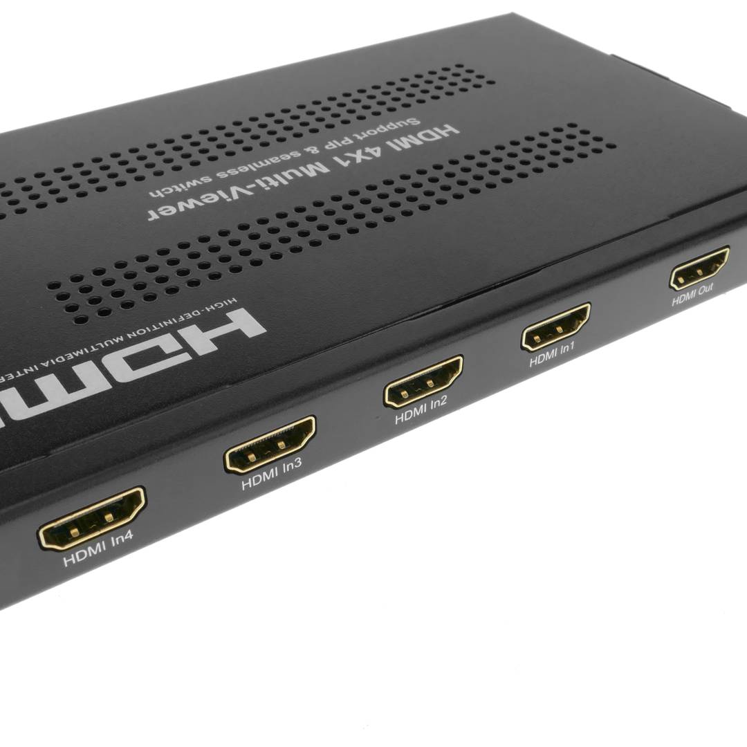 Conmutador de vídeo HDMI 4x1 con multipantalla simultánea